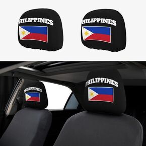 Philippinese Philippines Flag Car Seat Headrest Protecting Cover, Headrest Dust Guards, Car Decor Accessories, for Cars, Vans, Trucks 2 Pcs in Saudi Arabia