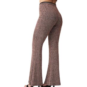 Women's High Waist Flared Pants Bell Bottom Trousers,Stretch Knit Wide Leg Pants,Disco Party Clubwear in Saudi Arabia