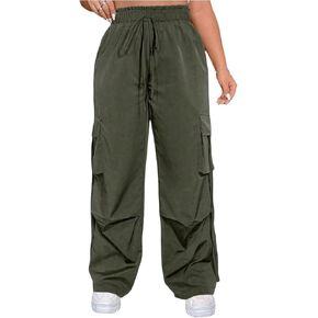 بنطال Verdusa النسائي ذو المقاس الكبير بأرجل واسعة وبنطلون طويل مع جيوب in Kuwait