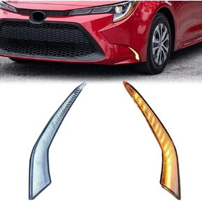 LED Front Bumper Fog Lights White Daytime Running Lights (DRL) Amber Sequential Flash Turn Signal Lights Blue Low Beam Lights Compatible with Toyota Corolla 2019-2025 L LE XLE & Hybrid in Kuwait