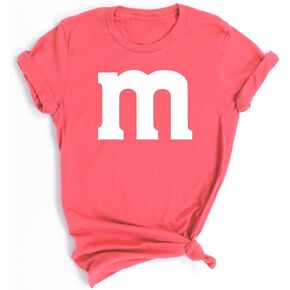 M Letter Funny Halloween Team Costume Design Gift Womens T-Shirt in Saudi Arabia