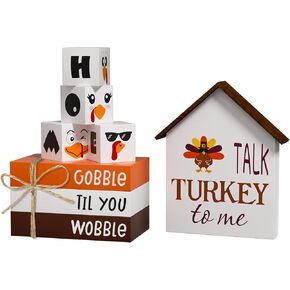 كتب صناعية لعيد الشكر، 8 قطع من كتب ديكور صينية متدرجة الخريف، علامات خشبية، ديكور خشبي ريفي للمزرعة للمنزل والمكتب والمطبخ in Kuwait