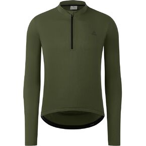 قميص جيرسي لركوب الدراجات للرجال بأكمام طويلة وسحاب 1/3 بلون موحد مناسب للنادي، قميص ركوب الدراجات وجيب بسحاب in Kuwait