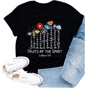 تي شيرت نسائي مسيحي Fruits of The Spirit تي شيرت ملهم بآية من الكتاب المقدس in Kuwait