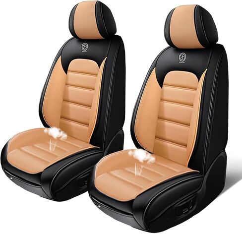 أغطية مقاعد لسيارة Ford Expedition 2011-2021، قطعتان من أغطية مقاعد السيارة الجلدية، واقيات مقاعد مقاومة للماء، أغطية مقاعد السيارات، مقاعد داخلية مقاومة للانزلاق للسيارات (أسود وبرتقالي) in Kuwait
