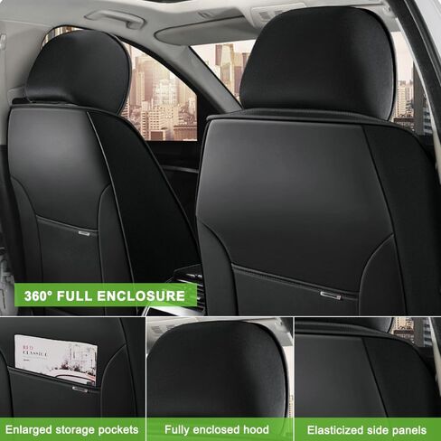 أغطية مقاعد لسيارة Ford Expedition 2011-2021، قطعتان من أغطية مقاعد السيارة الجلدية، واقيات مقاعد مقاومة للماء، أغطية مقاعد السيارات، مقاعد داخلية مقاومة للانزلاق للسيارات (أسود وبرتقالي) in Kuwait