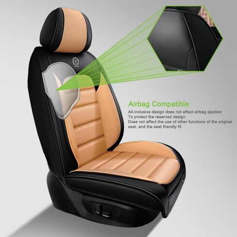 أغطية مقاعد لسيارة Ford Expedition 2011-2021، قطعتان من أغطية مقاعد السيارة الجلدية، واقيات مقاعد مقاومة للماء، أغطية مقاعد السيارات، مقاعد داخلية مقاومة للانزلاق للسيارات (أسود وبرتقالي) in Kuwait
