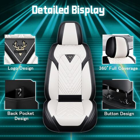 Seat Covers for GMC Terrain 2010-2024,Car Front and Back Seat Covers,Waterproof Seat Cover,Car Seat Cover All Weather(5 Seats, Black Cream) in Saudi Arabia
