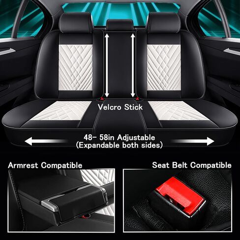 Seat Covers for GMC Terrain 2010-2024,Car Front and Back Seat Covers,Waterproof Seat Cover,Car Seat Cover All Weather(5 Seats, Black Cream) in Saudi Arabia
