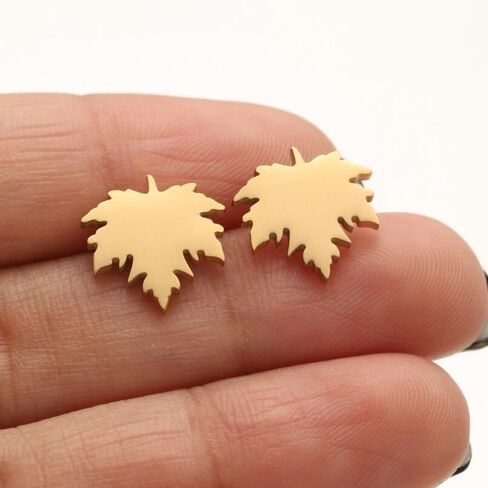 Stainless Steel Maple Leaf Earrings Autumn Leaf Stud Earrings Thanksgiving Earrings in Saudi Arabia