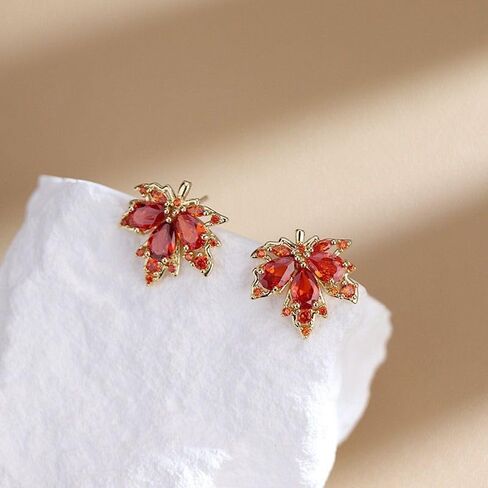 Stainless Steel Maple Leaf Earrings Autumn Leaf Stud Earrings Thanksgiving Earrings in Saudi Arabia