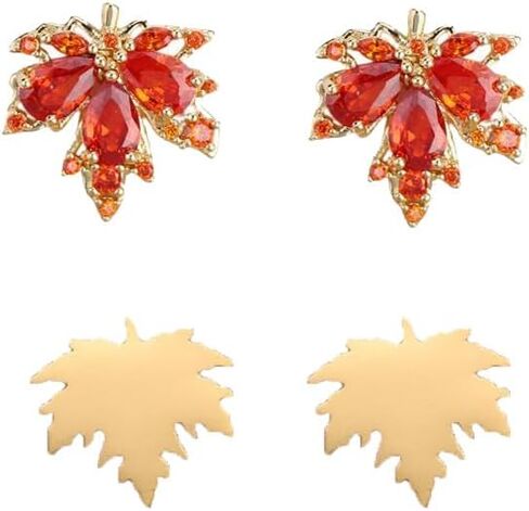 Stainless Steel Maple Leaf Earrings Autumn Leaf Stud Earrings Thanksgiving Earrings in Saudi Arabia