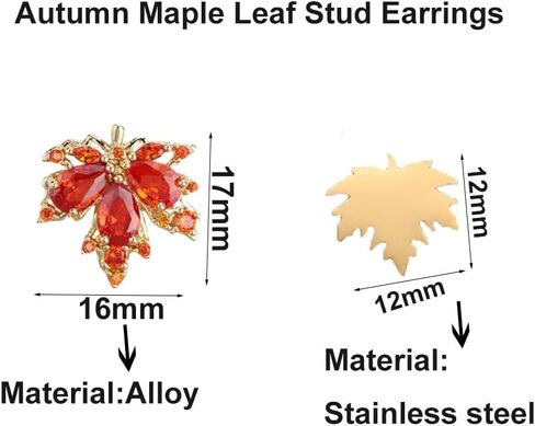 Stainless Steel Maple Leaf Earrings Autumn Leaf Stud Earrings Thanksgiving Earrings in Saudi Arabia