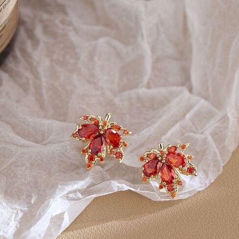 Stainless Steel Maple Leaf Earrings Autumn Leaf Stud Earrings Thanksgiving Earrings in Saudi Arabia