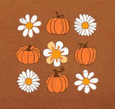Pumpkin Shirts for Women Fall Tshirts Thanksgiving Shirt Cute Daisy Floral Graphic Short Sleeve Tees Tops in Saudi Arabia