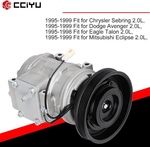 CCIYU A/C Compressor with Clutch A/C Air Compressor for Car 1995-1999 for Chrysler Sebring 2.0L Air Conditioning Compressor for MR201706 in Saudi Arabia