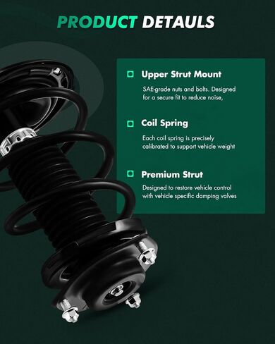 SCITOO Front & Rear Strut Assembly Automotive Replace 172941 172943 Quick Struts Shock for Toyota Camry - Set of 4 in Saudi Arabia