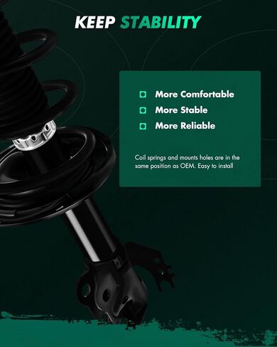 SCITOO Front & Rear Strut Assembly Automotive Replace 172941 172943 Quick Struts Shock for Toyota Camry - Set of 4 in Saudi Arabia