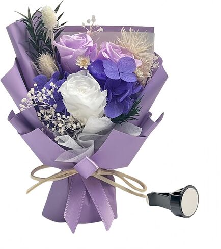 Car Air Vent Flower Bouquet - Elegant and Stylish Car Decor, Universal Fit for Most Vehicles (Purple, Rose) in Saudi Arabia
