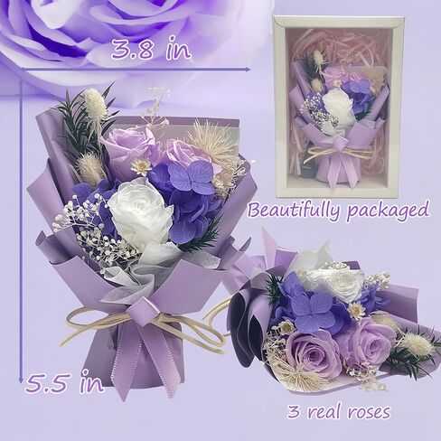 Car Air Vent Flower Bouquet - Elegant and Stylish Car Decor, Universal Fit for Most Vehicles (Purple, Rose) in Saudi Arabia