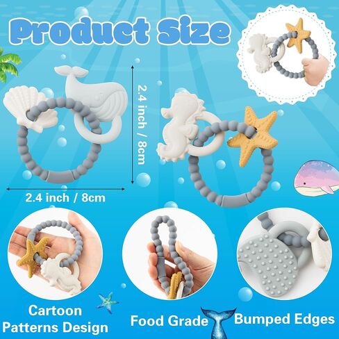 Easter Silicone Teethers for Babies - 2ooya 2Pcs Rabbit Chick Infant Teething Chew Toys, Toddler Sore Gums Pain Relief Toy for Newborn Boy and Girl Easter Spring Baby Shower Birthday Gifts in Kuwait