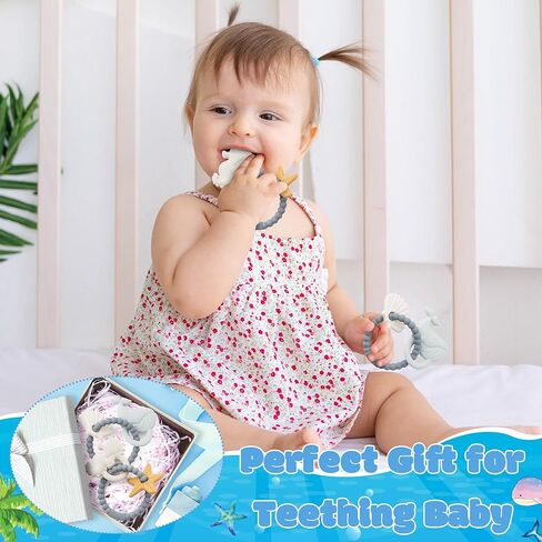 Easter Silicone Teethers for Babies - 2ooya 2Pcs Rabbit Chick Infant Teething Chew Toys, Toddler Sore Gums Pain Relief Toy for Newborn Boy and Girl Easter Spring Baby Shower Birthday Gifts in Kuwait