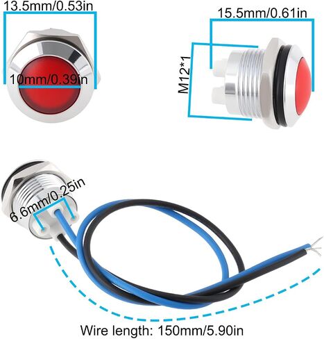 2Pcs Motorcycle High Beam Indicator Pilot Light 104-83517-10-00 Compatible with Yamaha RT1 TY250 DT1 CT2 DT3 CT1 1969-1976, Red in Saudi Arabia