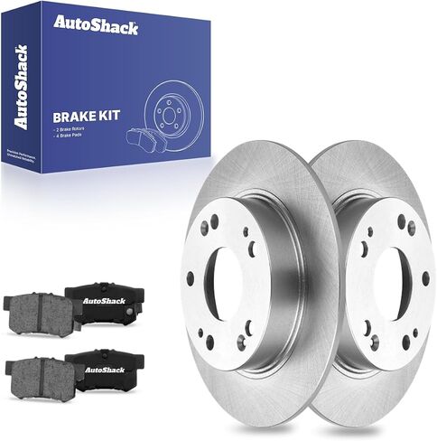 AutoShack Rear Brake Rotors Ceramic Brake Pads | Replacement for 2003-2007 Honda Accord 2004-2008 Acura TSX 2.4L 3.0L V6 FWD | 6-PC Brake Kit in Saudi Arabia