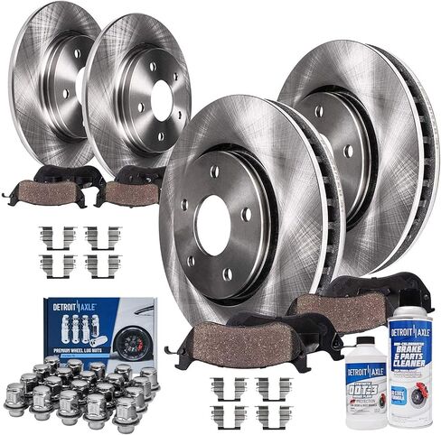 Detroit Axle - Brake Kit for 2013-2018 Nissan Altima, Disc Brake Rotors Ceramic Brake Pads Wheel Lug Nuts Replacement : 11.65'' inch Front and 11.46'' inch Rear Rotors in Saudi Arabia