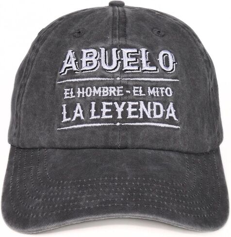 Abuelo Gifts Embroidered Cap, Funny Grandpa Gifts for Men, Adjustable Hat Gifts Accessory for Birthday & Christmas Grey in Saudi Arabia