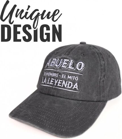 Abuelo Gifts Embroidered Cap, Funny Grandpa Gifts for Men, Adjustable Hat Gifts Accessory for Birthday & Christmas Grey in Saudi Arabia