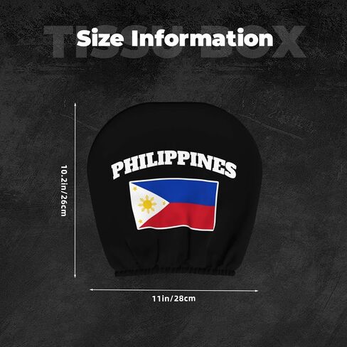 Philippinese Philippines Flag Car Seat Headrest Protecting Cover, Headrest Dust Guards, Car Decor Accessories, for Cars, Vans, Trucks 2 Pcs in Saudi Arabia