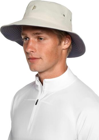 Coolibar UPF 50+ Men's Nate Chlorine Resistant Bucket Hat - Sun Protective in Kuwait
