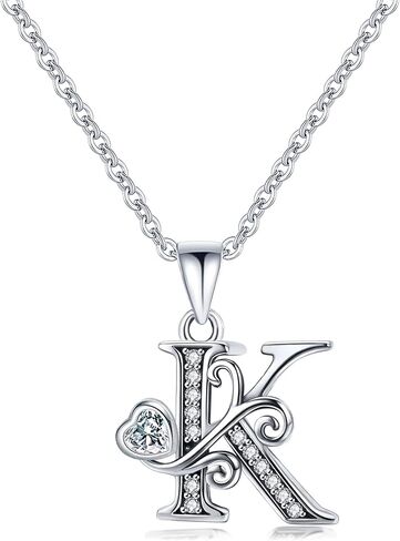 S925 Sterling Silver Initial Letter Necklaces for Women Dainty Letter Chain Necklace for Women Personalized Jewelry Gifts in Kuwait