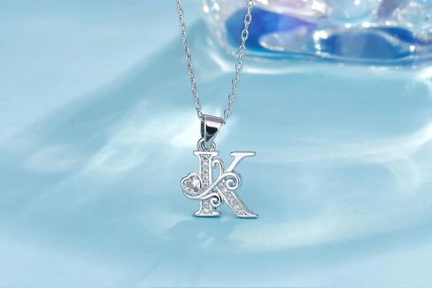 S925 Sterling Silver Initial Letter Necklaces for Women Dainty Letter Chain Necklace for Women Personalized Jewelry Gifts in Kuwait