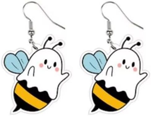 Halloween Ghost Earrings for Women Funny Acrylic BOO Ghost Dangle Earrings Statement Spooky Halloween Cosplay Festive Party Costume Jewelry Gifts in Saudi Arabia
