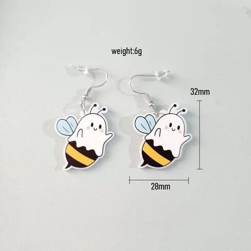 Halloween Ghost Earrings for Women Funny Acrylic BOO Ghost Dangle Earrings Statement Spooky Halloween Cosplay Festive Party Costume Jewelry Gifts in Saudi Arabia