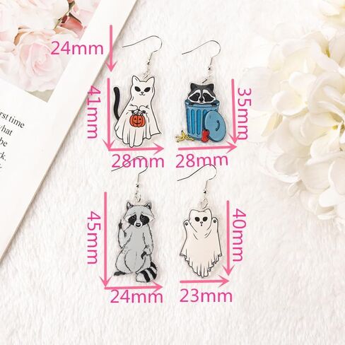 Halloween Ghost Earrings for Women Funny Acrylic BOO Ghost Dangle Earrings Statement Spooky Halloween Cosplay Festive Party Costume Jewelry Gifts in Saudi Arabia
