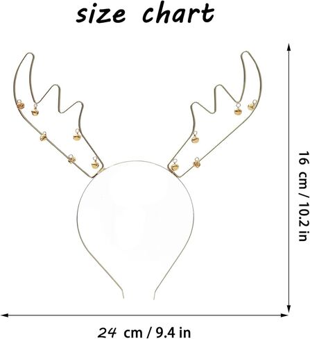 عصابة رأس Crazy Night Antlers - زي غزال للنساء - عصابة رأس على شكل قرون غزال مع آذان غزال - مثالية لعيد الميلاد والمناسبات الاحتفالية in Kuwait