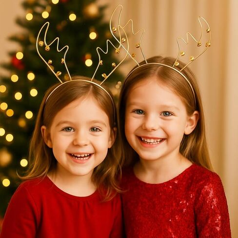 عصابة رأس Crazy Night Antlers - زي غزال للنساء - عصابة رأس على شكل قرون غزال مع آذان غزال - مثالية لعيد الميلاد والمناسبات الاحتفالية in Kuwait