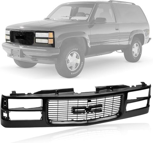 شبكة أمامية من CarPartsDepot متوافقة مع جميع الكروم مع 1994-2000 GMC C/K 1500 2500 3500 Yukon مع توفير الشعار in Saudi Arabia