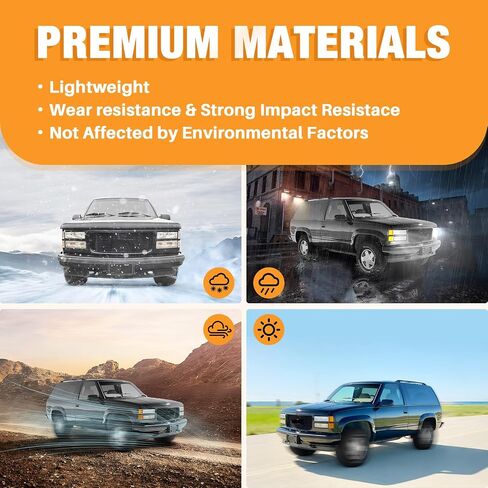 شبكة أمامية من CarPartsDepot متوافقة مع جميع الكروم مع 1994-2000 GMC C/K 1500 2500 3500 Yukon مع توفير الشعار in Saudi Arabia