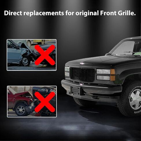 شبكة أمامية من CarPartsDepot متوافقة مع جميع الكروم مع 1994-2000 GMC C/K 1500 2500 3500 Yukon مع توفير الشعار in Saudi Arabia