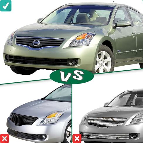 شبكة CarPartsDepot متوافقة مع 2007-2009 نيسان ألتيما سيدان ذات 4 أبواب أمامية من الكروم وشبكة تجميع وإدراج أسود مع توفير الشعار in Saudi Arabia