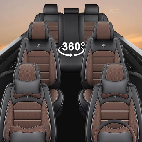 Seat Covers Full Set for Kia Telluride 2020-2025, 7 Seat, Leather Seat Covers for Cars, Car Seat Protector Waterproof, Non-Slip Interior Automotive Seat Covers, Black in Saudi Arabia