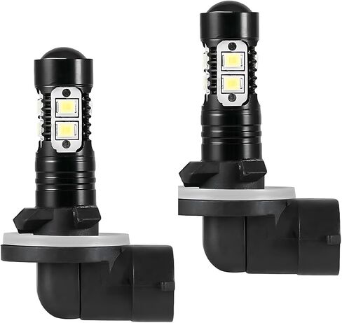 2PCS Bright 50W 881 LED Fog Light Bulbs, 881, 889, 862, 886, 894, 896, 898 Xenon Headlight Bulb Replacement, 6000K Extremely Bright LED Cool White DRL/Fog Light for Car, Truck (White) in Saudi Arabia