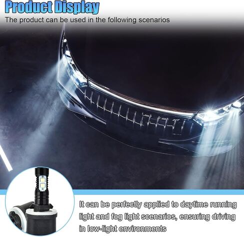 2PCS Bright 50W 881 LED Fog Light Bulbs, 881, 889, 862, 886, 894, 896, 898 Xenon Headlight Bulb Replacement, 6000K Extremely Bright LED Cool White DRL/Fog Light for Car, Truck (White) in Saudi Arabia
