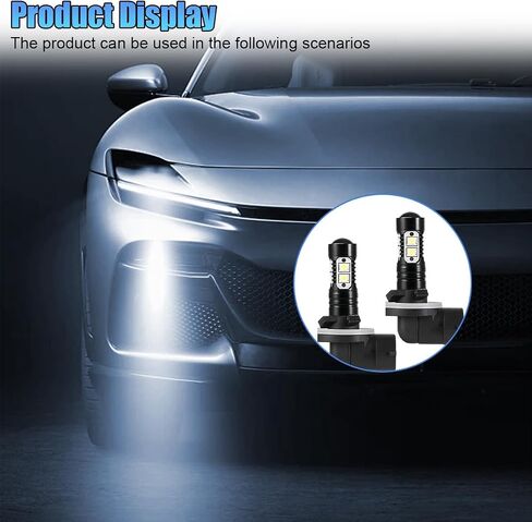 2PCS Bright 50W 881 LED Fog Light Bulbs, 881, 889, 862, 886, 894, 896, 898 Xenon Headlight Bulb Replacement, 6000K Extremely Bright LED Cool White DRL/Fog Light for Car, Truck (White) in Saudi Arabia