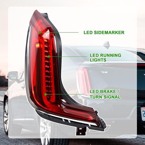 مجموعة مصابيح خلفية LED متوافقة مع كاديلاك XTS 2018 2019 مصباح خلفي للجانب الأيمن للراكب استبدال 84607636 in Saudi Arabia