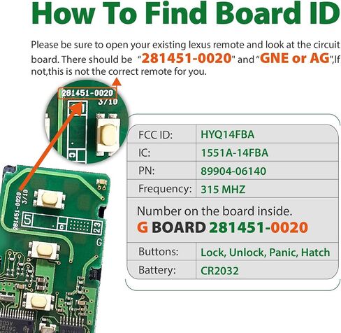 Replacement for 2015 2016 2017 2018 2019 2020 Smart Proximity Toyota Avalon Camry Hybrid Corolla LE SE GNE 281451-0020 Board Key Fob HYQ14FBA 315MHz 4 Buttons in Saudi Arabia